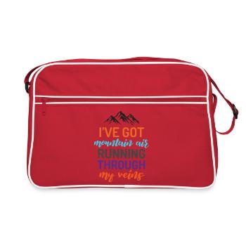J’ai de l’air de montagne qui coule dans mes veines - Sac Retro - rouge/blanc - Devant