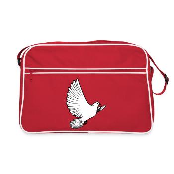 Pigeon blanc pigeon voyageur pigeon d’ornement ou colombe de la paix - Sac Retro - rouge/blanc - Devant