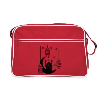 Mosquée dans les lumières de la lune et les étoiles - Sac Retro - rouge/blanc - Devant