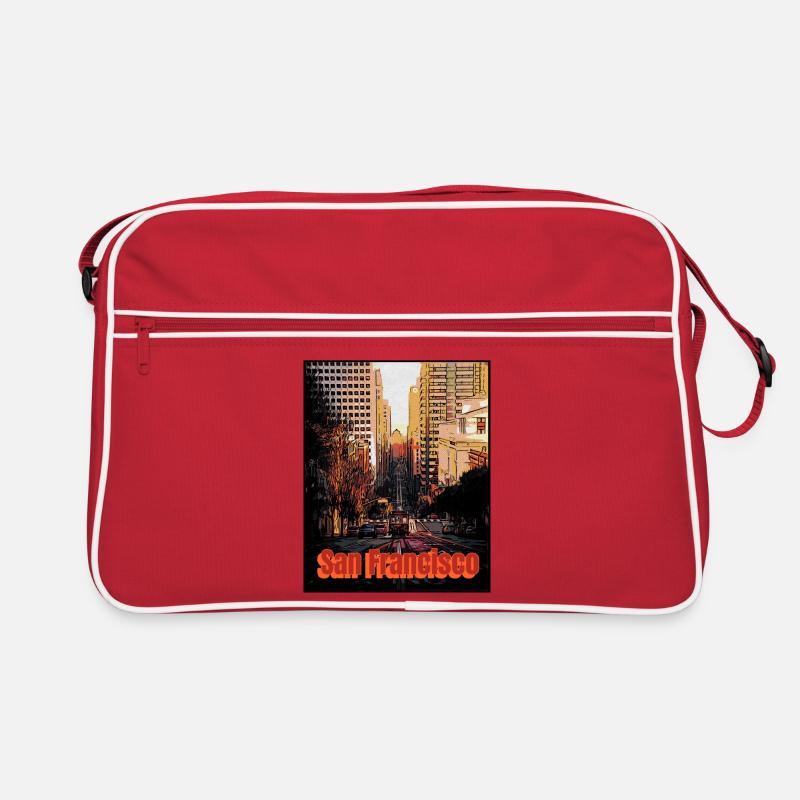 San Francisco city - Retro Tasche - Rot/Weiß