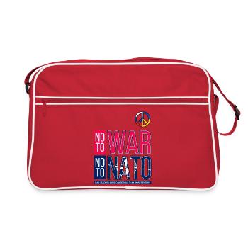 NO TO WAR NO TO NATO V3 | BAD LEADERSHIP - Retro Bag - red/white - Front