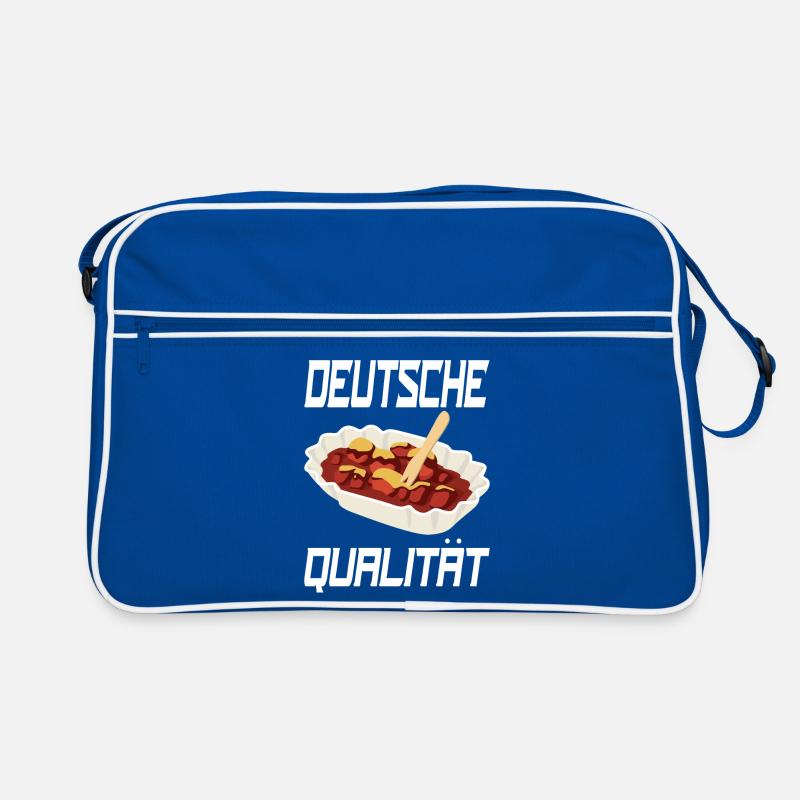 Deutsche Qualität lustiges Currywurst-Design. Retro Tasche