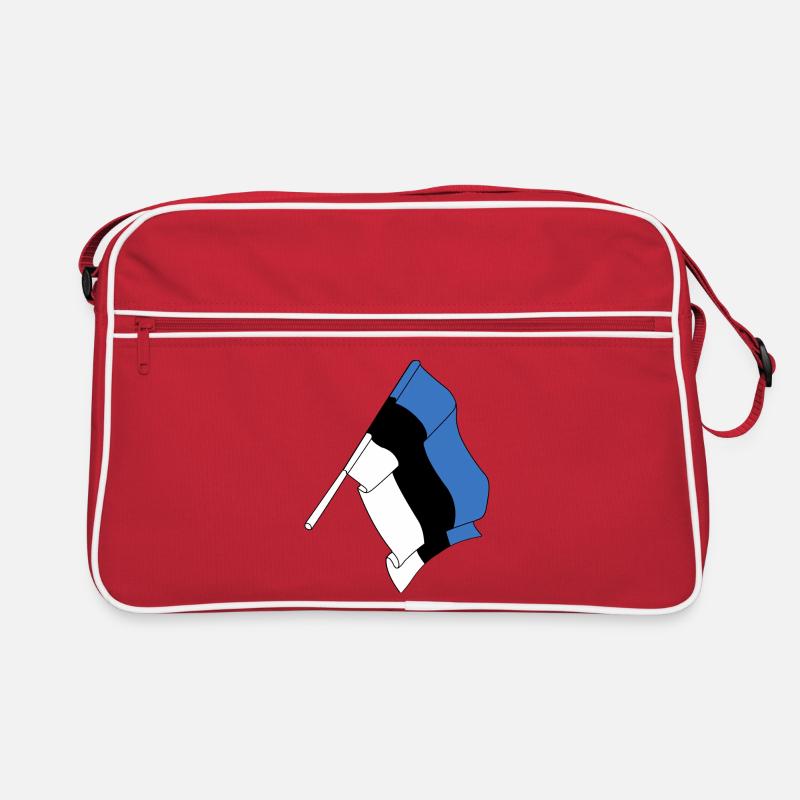 Flagge Estland - Retro Tasche - Rot/Weiß