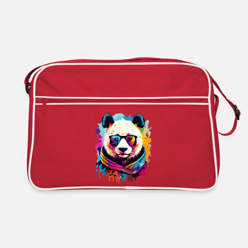 Panda Colorful - Panda Bear Multicolored - Panda Bear Retro Bag