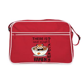 Red Panda in Ramen Bowl – Funny Ramen Design - Retro Bag - red/white - Front