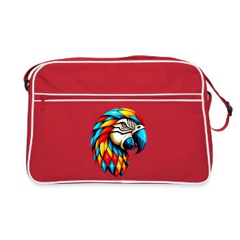 Harlequin Parrot - Retro Bag - red/white - Front