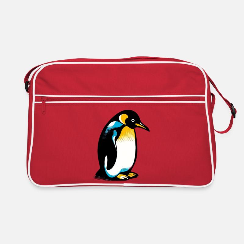 Pinguin - Retro Tasche - Rot/Weiß