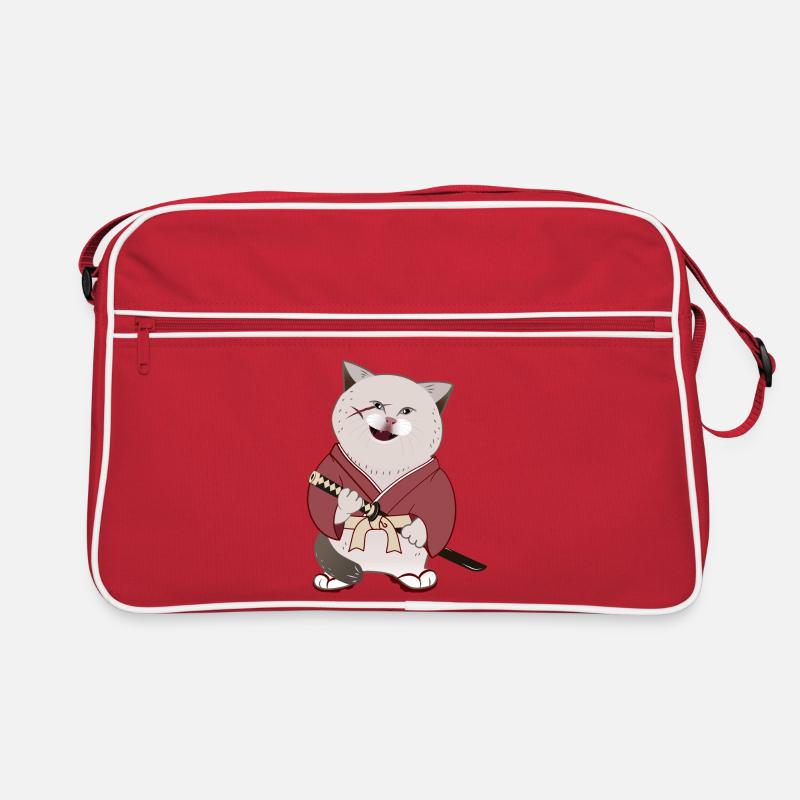 Mignon Chubby Samurai Cat tenant Katana Sac Retro