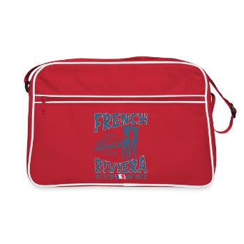Beach design, French Riviera, summer atmosphere - Retro Bag - red/white - Front