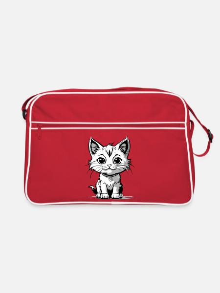 Kittycat - Retro Tasche - Rot/Weiß - Vorne