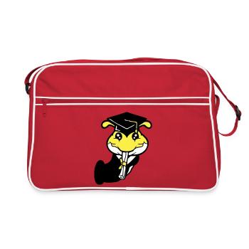 Trou Chenille Certificat de fin d'études secondaires Diplôme d'études secondaires obtenu - Sac Retro - rouge/blanc - Devant