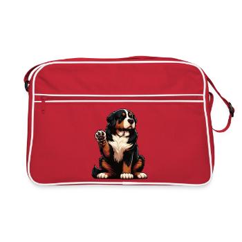 Bouvier bernois, chiens de montagne, propriétaires de chiens de montagne - Sac Retro - rouge/blanc - Devant