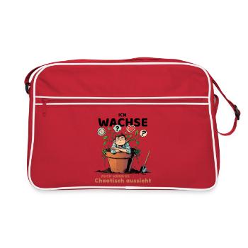 Thoughtful plant with thought bubbles - Retro Bag - red/white - Front