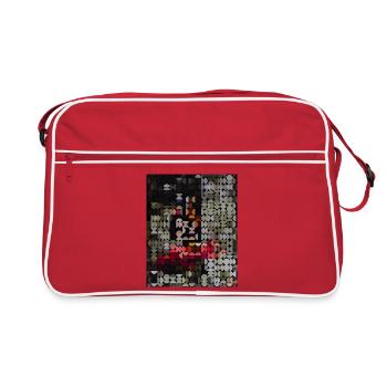 Mosaic Blossom Portrait in Semicircle Pattern - Retro Bag - red/white - Front