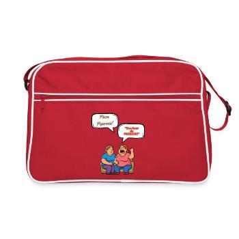 Pizza Peperoni Streit - Retro Tasche - Rot/Weiß - Vorne