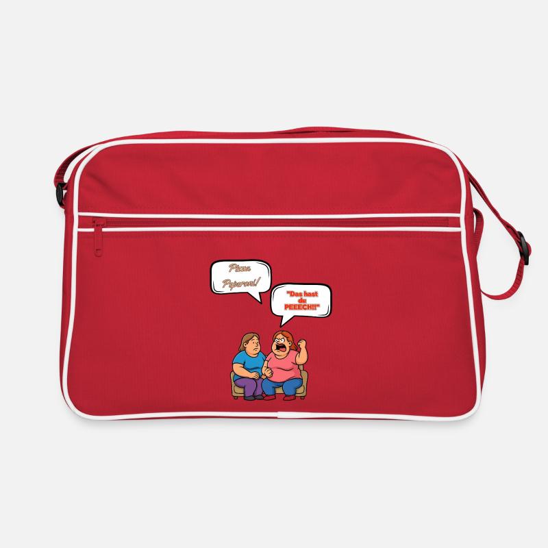 Pizza Peperoni Streit Retro Tasche
