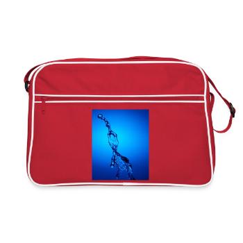 Blue Backlit Water Abstract - Retro Bag - red/white - Front