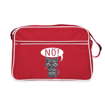 non facile non non chat chat drôle de dicton - Sac Retro - rouge/blanc - Devant