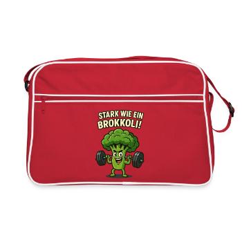 Fort comme un brocoli - Sac Retro - rouge/blanc - Devant