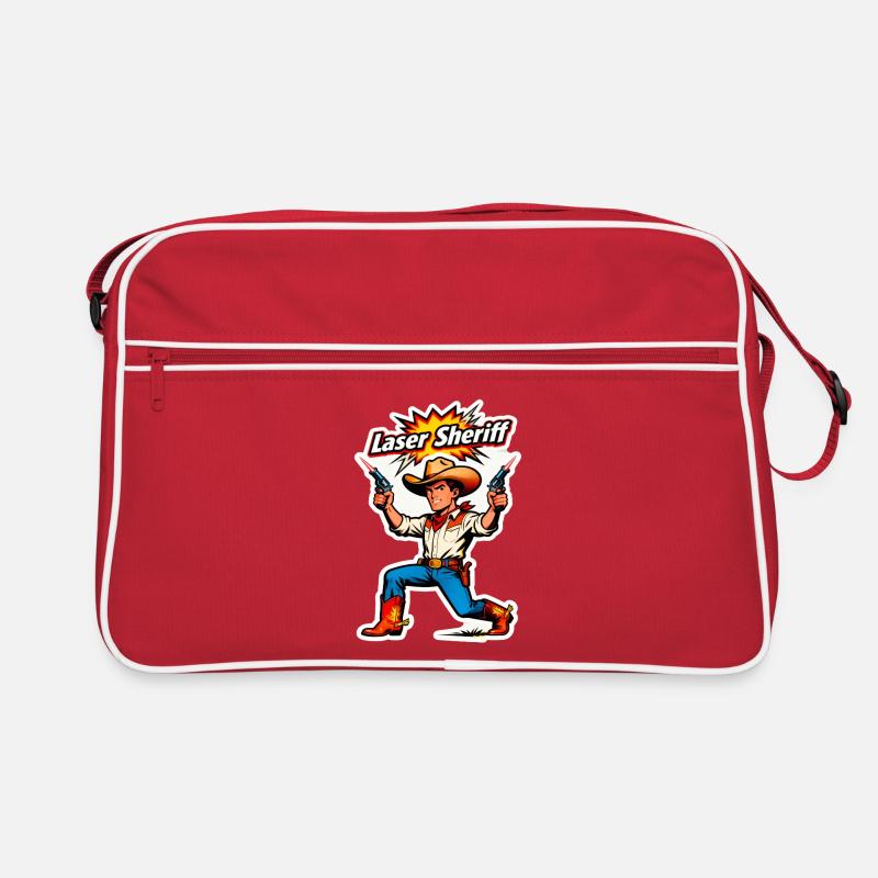 Laser Sheriff Cowboy - Retro Tasche - Rot/Weiß