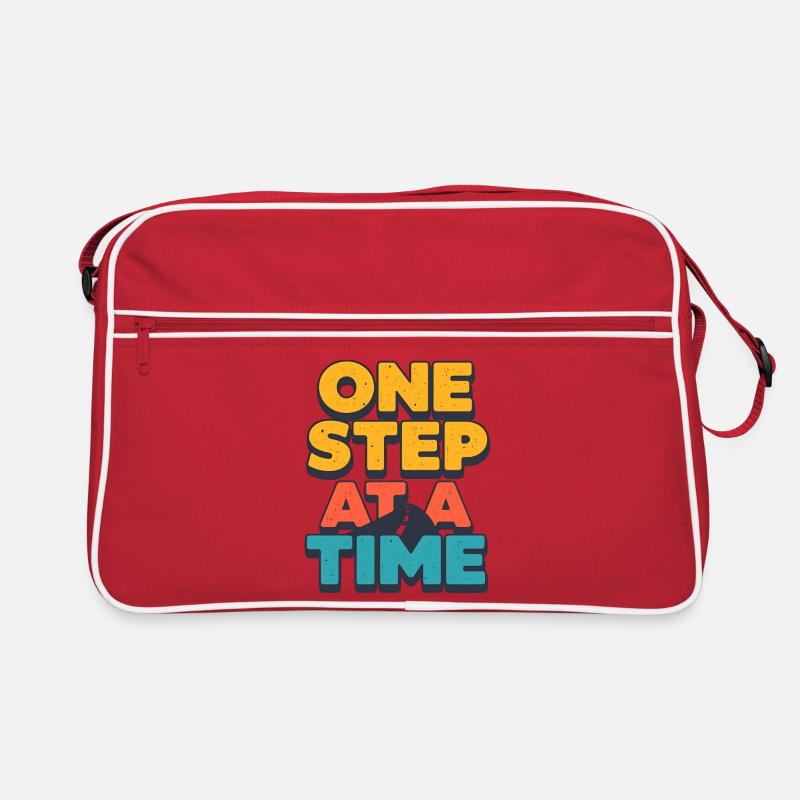 Une étape à la fois : Design de motivation rétro Sac Retro