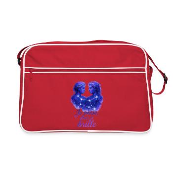 Gemini Star Sign - Astrology - Retro Bag - red/white - Front