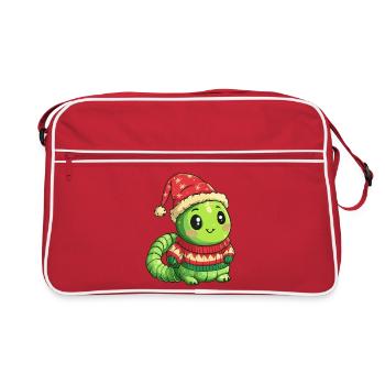 Worm Christmas - Retro Bag - red/white - Front