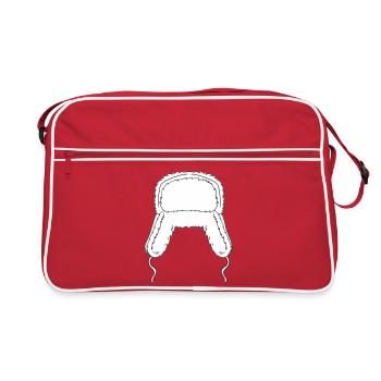 Fluffy Winter Fur Hat - Retro Bag - red/white - Front