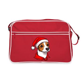 Jack Russell Terrier Weihnachten - Retro Tasche - Rot/Weiß - Vorne