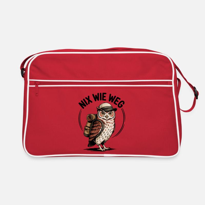 Wandernde Eule mit Rucksack Retro Tasche