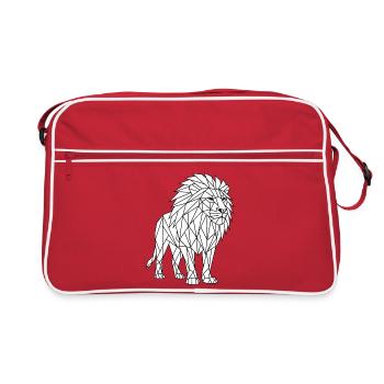 Style géométrique de polygone Lion - Sac Retro - rouge/blanc - Devant