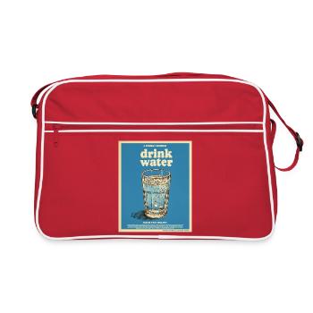 Drink Water – Friendly Reminder - Retro Bag - red/white - Front