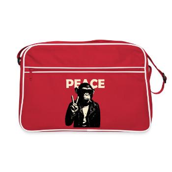 Peaceful Rebel Monkey - Retro Bag - red/white - Front