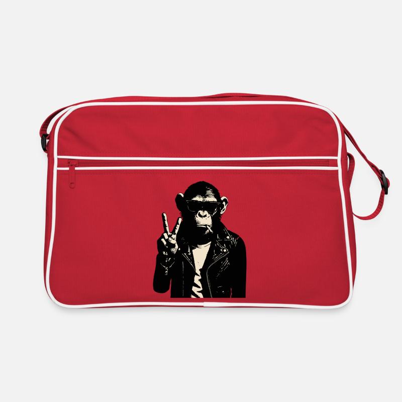 Cuir du signe de paix des Chimpanzés Rebelles Sac Retro