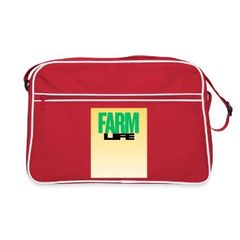 Farm Life Bold Typography - Retro Bag - red/white - Front