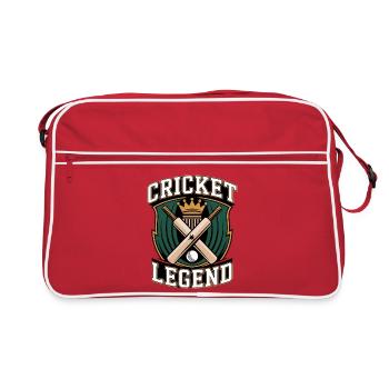 Funny Cricket Saying Vintage Cricket Game - Retro Bag - red/white - Front