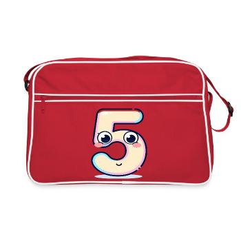 Number 5 Kawaii Pastel - Retro Bag - red/white - Front
