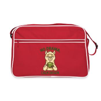 Ruhepol Alpaka – Kein Drama - Retro Tasche - Rot/Weiß - Vorne