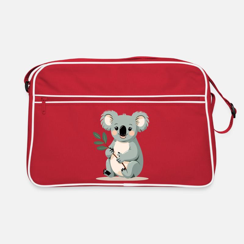 Petit koala avec une branche de feuille Sac Retro