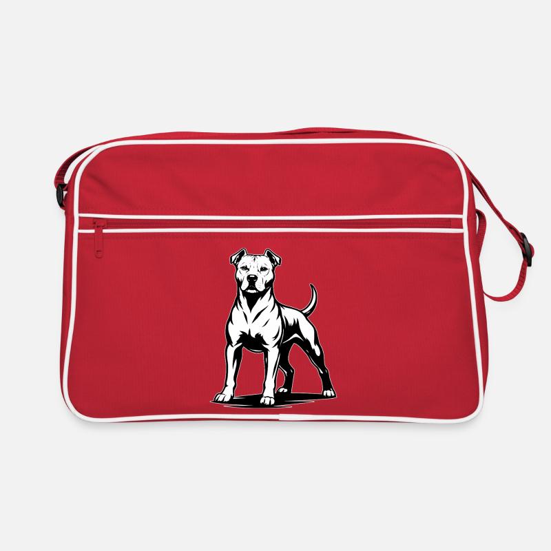 Pitbull in a proud pose Retro Bag
