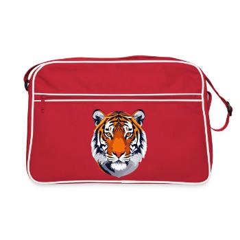distinctive tiger face tiger head tiger motif - Retro Bag - red/white - Front