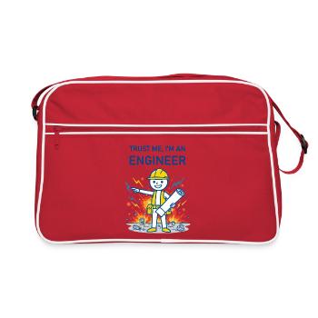 Vertrau mir, ich bin Ingenieur – für den Hintergrund. - Retro Tasche - Rot/Weiß - Vorne
