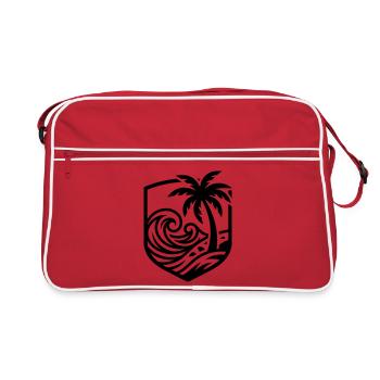 Palm Trees Beach Ocean - Retro Bag - red/white - Front