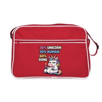 Unicorn Burnout Birthday Meme - Retro Bag - red/white - Front