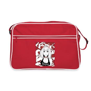 Anime Devil Girl Goth Design - Retro Bag - red/white - Front