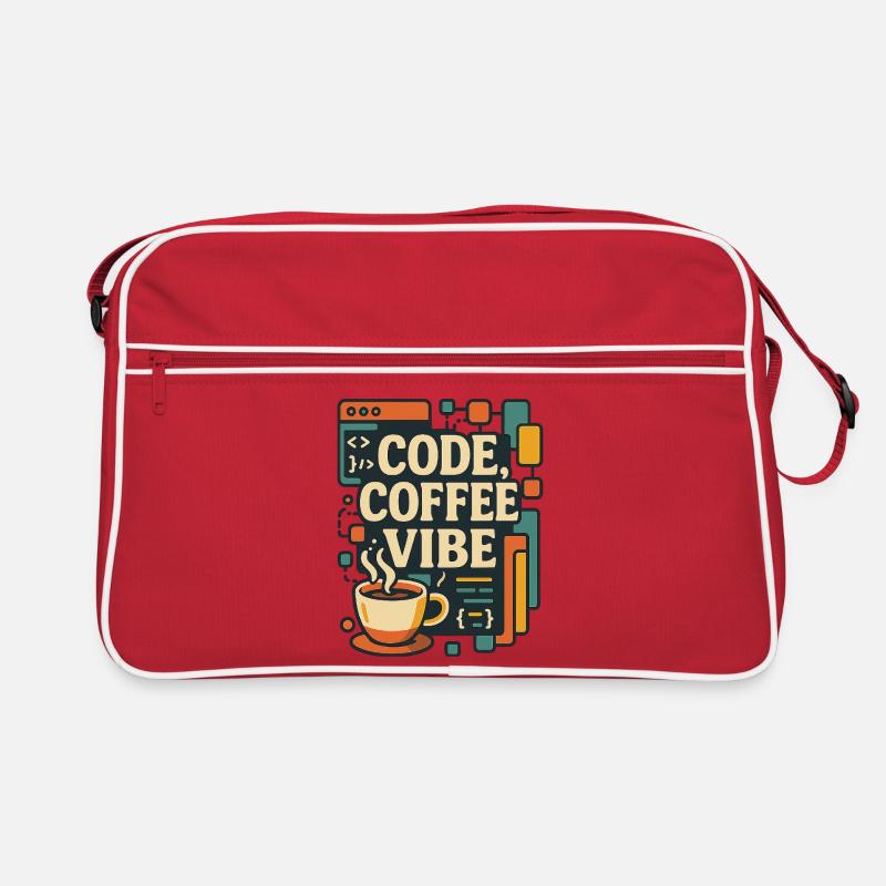 Code Coffee Vibe – Funny Programmer T-Shirt Retro Bag