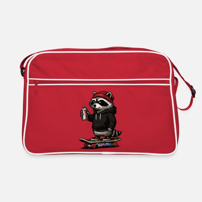 Waschbär Skate Graffiti Retro Tasche