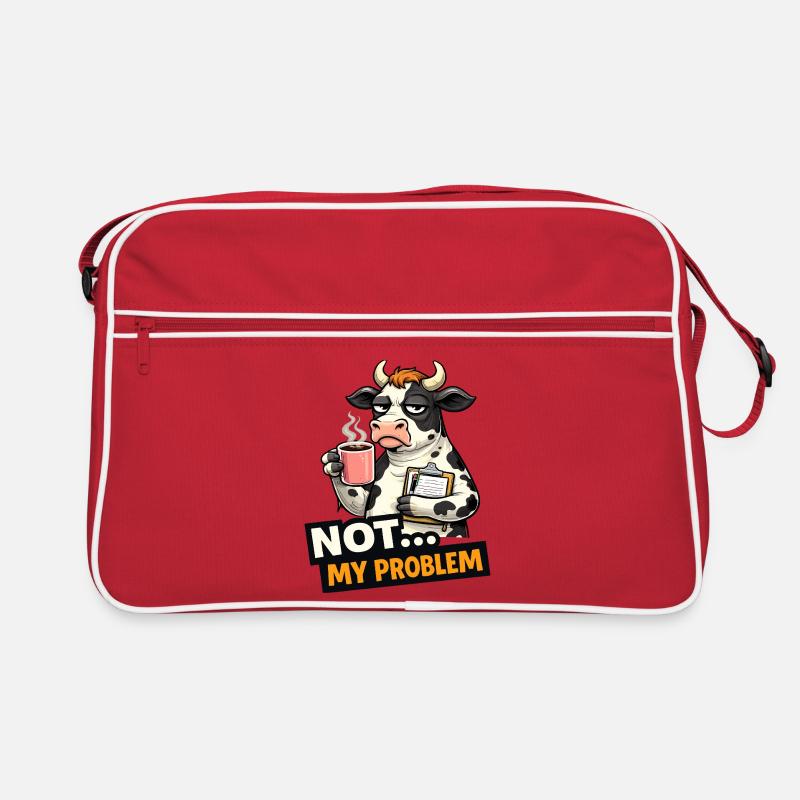 Nicht mein Problem: Kuhkaffee-Stimmung Retro Tasche