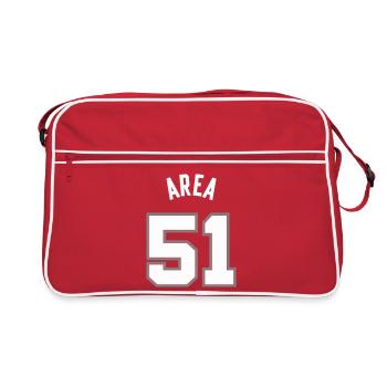 GEBIET 51 Weiß - Retro Tasche - Rot/Weiß - Vorne