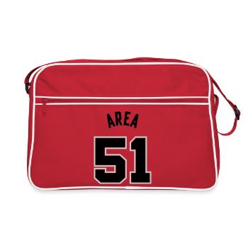 GEBIET 51 Schwarz - Retro Tasche - Rot/Weiß - Vorne
